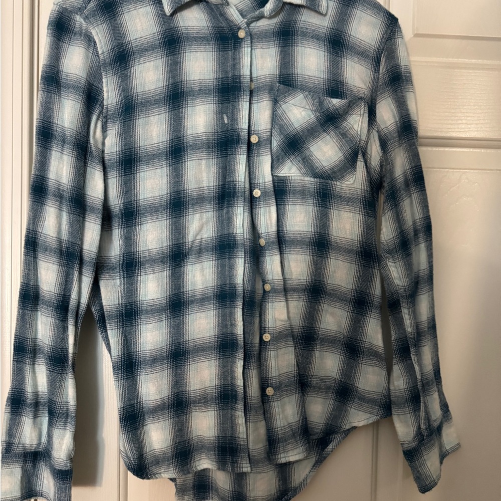 Blue and White Plaid Women’s Shirt